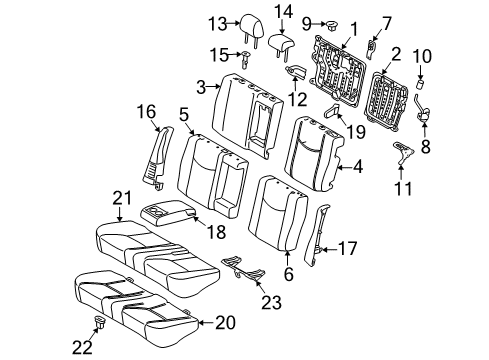 2011 Toyota Prius HEADREST Assembly, Rear Se Diagram for 71960-47090-E2