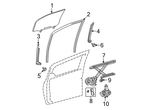 2009 Toyota Yaris Rear Door Diagram 2 - Thumbnail