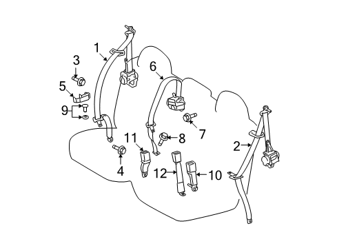 2010 Toyota Highlander Seat Belt Diagram