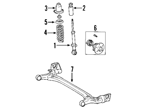 2005 Toyota Corolla Rear Suspension, Stabilizer Bar Diagram 2 - Thumbnail