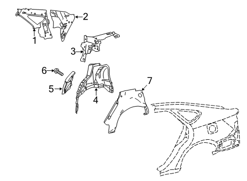 2018 Toyota Avalon Inner Structure - Quarter Panel Diagram