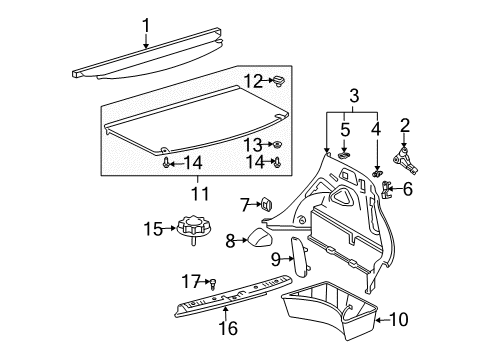 2005 Scion xA Interior Trim - Rear Body Diagram