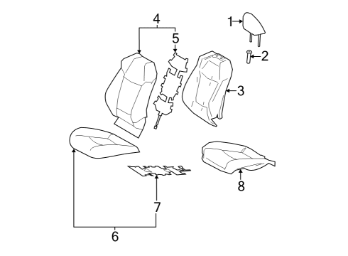 2023 Toyota bZ4X Driver Seat Components Diagram