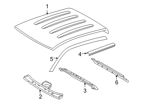 2010 Toyota Tacoma Roof & Components Diagram 1 - Thumbnail