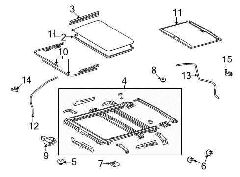 2011 Toyota Land Cruiser Sunroof, Body Diagram