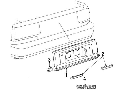 1990 Toyota Supra Rear Name Plate, No.5 (Mechanism) Diagram for 75435-89106