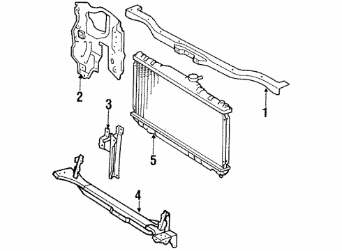 1988 Toyota Corolla Radiator & Components, Radiator Support Diagram