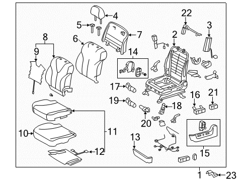 2008 Toyota Camry Front Seat Cushion Cover, Left(For Separate Type) Diagram for 71072-06530-B0