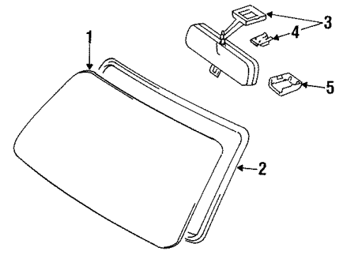 1997 Toyota Land Cruiser Windshield Glass Diagram