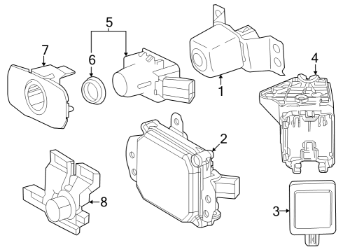 2024 Toyota Grand Highlander Electrical Components - Front Bumper Diagram