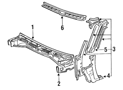 1984 Toyota Celica Moulding, Windshield, Lower Diagram for 75535-14170