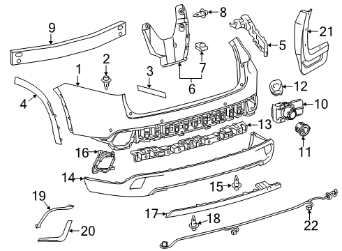 2016 Toyota Highlander Parking Sensor, White, Rear Diagram for 89341-0E010-A0