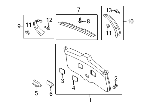 2009 Scion xD Hook, Package Tray Trim Garnish, RH Diagram for 64338-52030