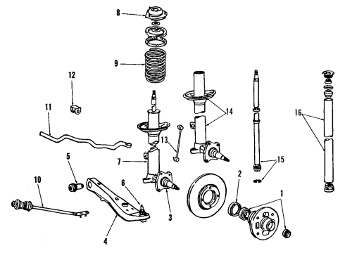 1986 Toyota Corolla Rod Sub-Assembly, Shock ABSORBER Piston Diagram for 48023-12250