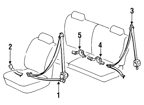 1991 Toyota Land Cruiser Belt Assembly, Rear NO.2 S Diagram for 73580-60030-03