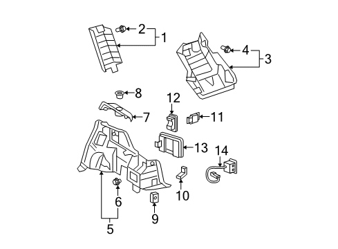 2010 Toyota Highlander Lower Quarter Trim, Passenger Side Diagram for 64730-0E060-B0