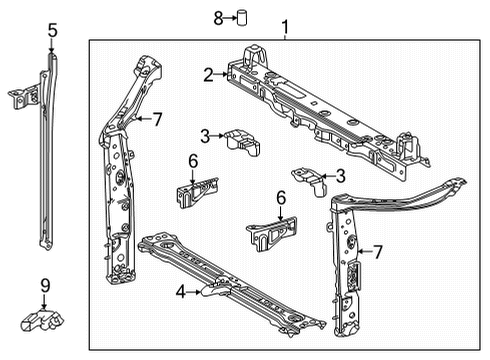 2022 Toyota Sienna Radiator Support Diagram