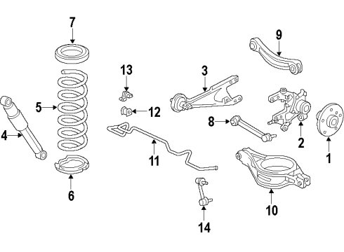 2018 Toyota RAV4 Rear Suspension Stabilizer Bar Link Kit, Driver Side Diagram for 48830-42022