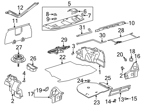 2002 Toyota Avalon Interior Trim - Rear Body Diagram