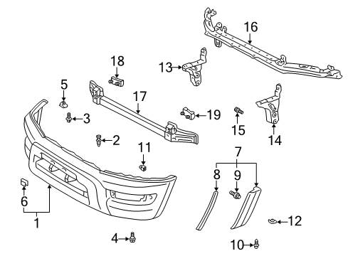 1998 Toyota RAV4 Front Bumper Diagram