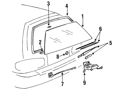 1994 Toyota Camry Wiper & Washer Components Diagram 1 - Thumbnail