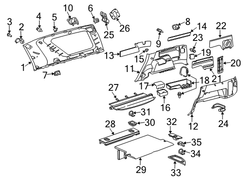 2005 Toyota 4Runner Interior Trim - Quarter Panels Diagram