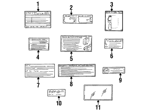 1997 Toyota Land Cruiser Information Labels Diagram