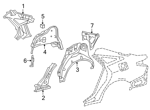 2020 Toyota Avalon Panel,S/A, Quarter W Diagram for 61632-07901