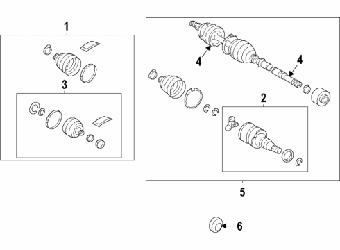 2021 Toyota Venza Rear Axle, Axle Shafts & Joints, Drive Axles Diagram