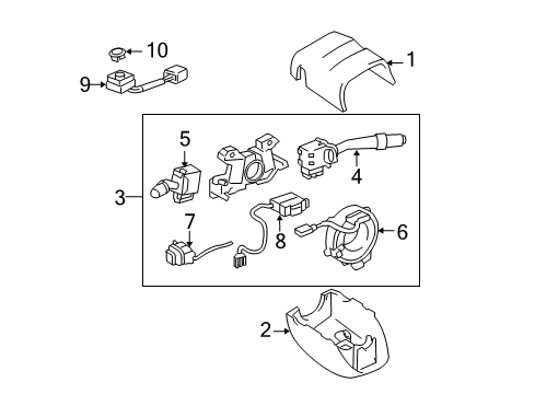 2007 Toyota Land Cruiser Cover, Steering Column, LWR Diagram for 45287-60341-E1