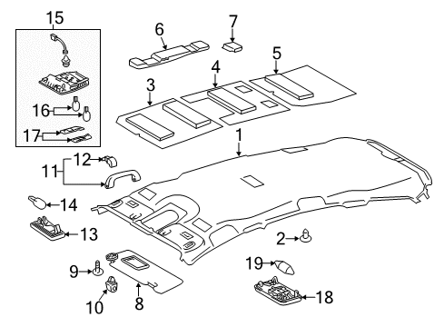 2015 Toyota Prius V Interior Trim - Roof Diagram 2 - Thumbnail