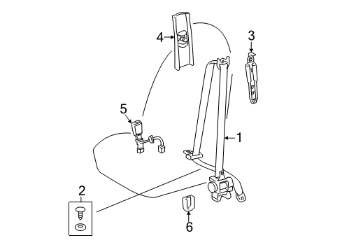 2015 Toyota Avalon Seat Belt Diagram 1 - Thumbnail