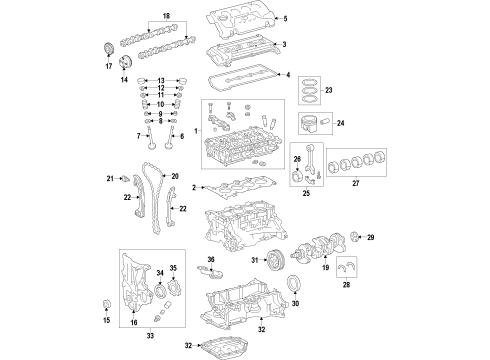 2015 Toyota Yaris INSULATOR Sub-Assembly Diagram for 12305-21490