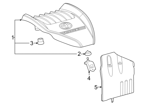 2024 Toyota Grand Highlander Engine Appearance Cover Diagram