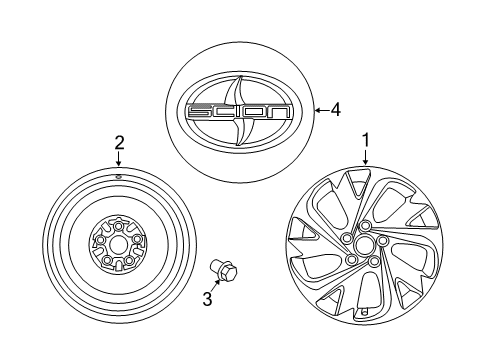 2016 Scion iM Wheel Hub Ornament Sub-Assembly Diagram for 42603-21070