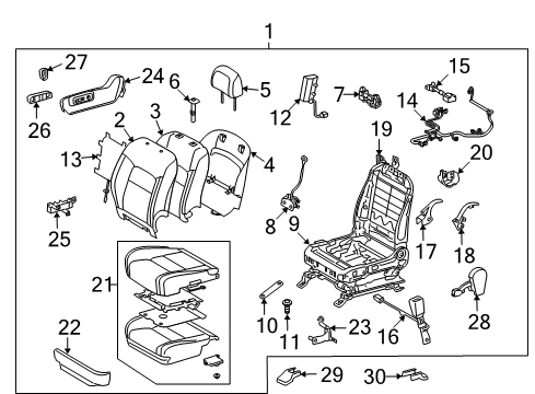 2008 Toyota Land Cruiser Plate, Front Seat Adjuster, RH Diagram for 72439-33010