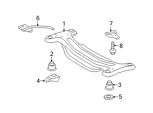 2008 Toyota Highlander Suspension Mounting - Rear Diagram 2 - Thumbnail