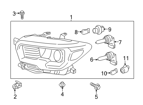 2020 Toyota Tacoma Bulbs Diagram 2 - Thumbnail