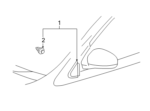 2015 Scion iQ Exterior Trim - Pillars, Rocker & Floor Diagram