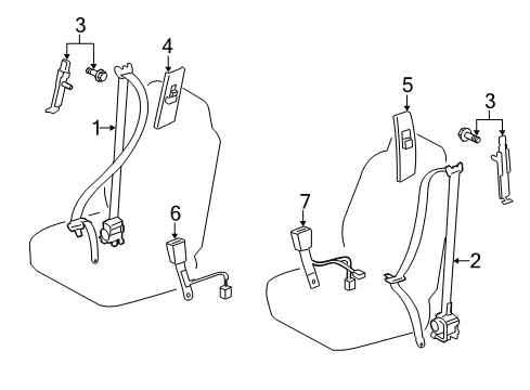 2012 Toyota Avalon Front Seat Belts Diagram