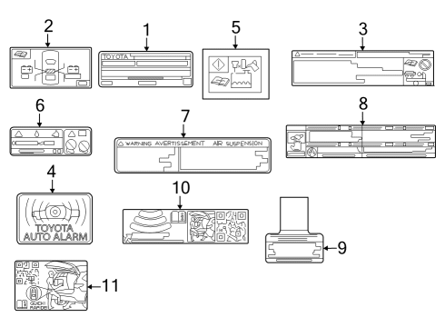 2023 Toyota Sequoia LABEL, COOLANT SYSTE Diagram for 11285-F4020