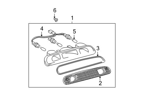 2004 Toyota Tundra Lens, Center Stop Lamp Diagram for 81571-0C010