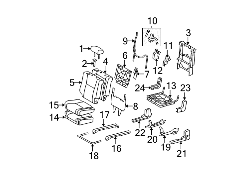 2008 Toyota Tundra Rear Seat Components Diagram