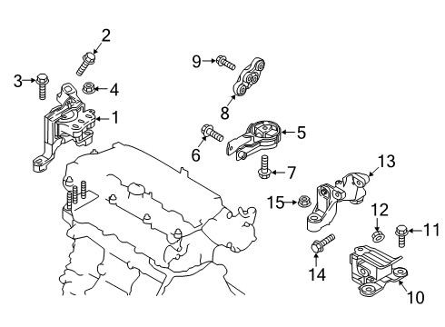 2020 Toyota Yaris Engine & Trans Mounting Diagram