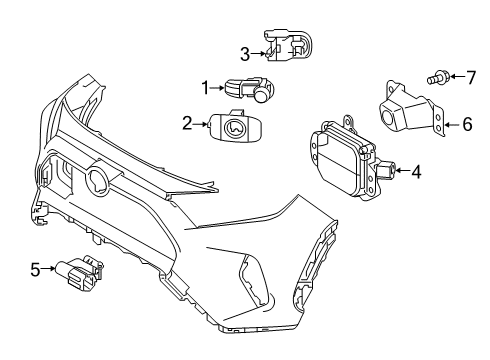 2019 Toyota RAV4 Electrical Components - Front Bumper Diagram