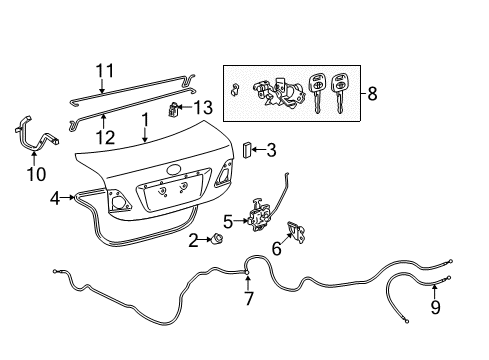 2015 Toyota Corolla Panel Sub-Assembly, Luggage Diagram for 64401-02B20