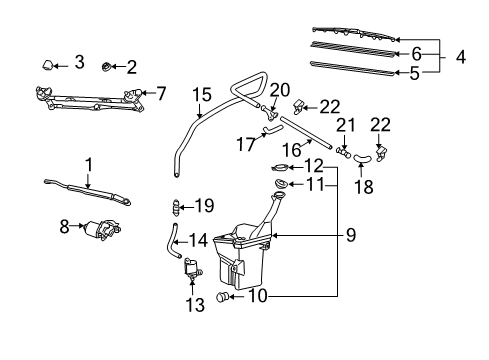 2005 Scion xB Front Windshield Wiper Arm, Right Diagram for 85211-52180