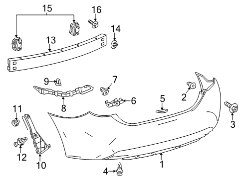 2019 Toyota Corolla Rear Bumper Diagram