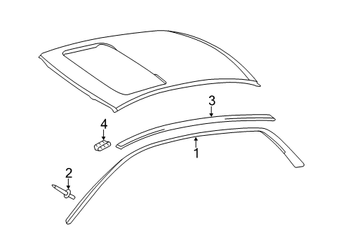 2006 Toyota Avalon Drip Rail, Passenger Side Diagram for 75505-AC010