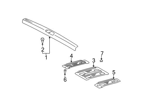 1999 Toyota Sienna Plate, Back Door Scuff Diagram for 67935-08010-E0